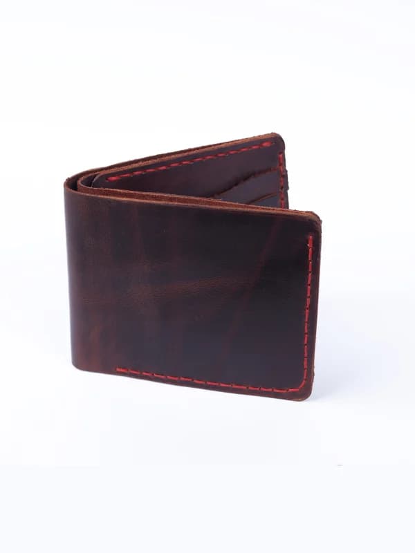 Handcrafted Brown Leather Bifold Wallet