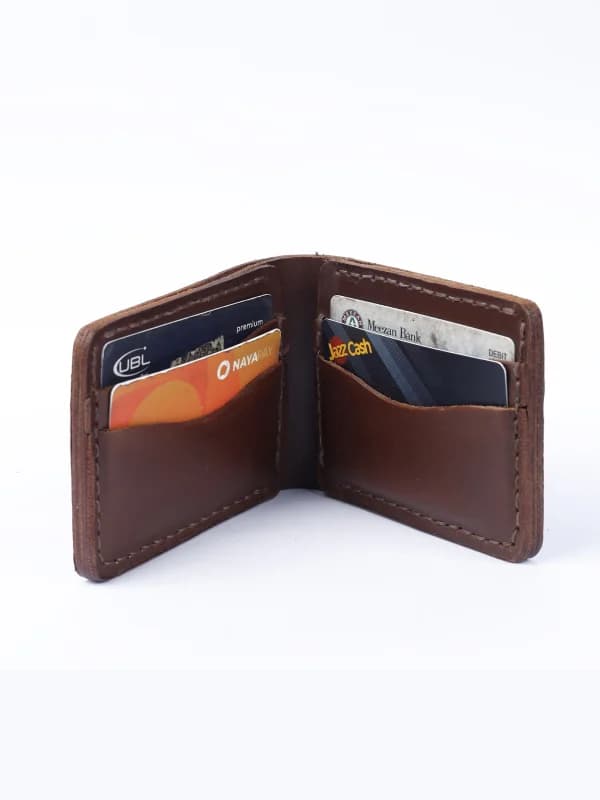 Men's Hand-Stitched Leather Bifold Wallet