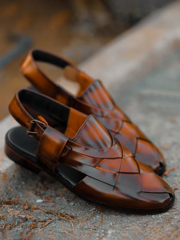 Premium Brown Leather Peshawari Chappals